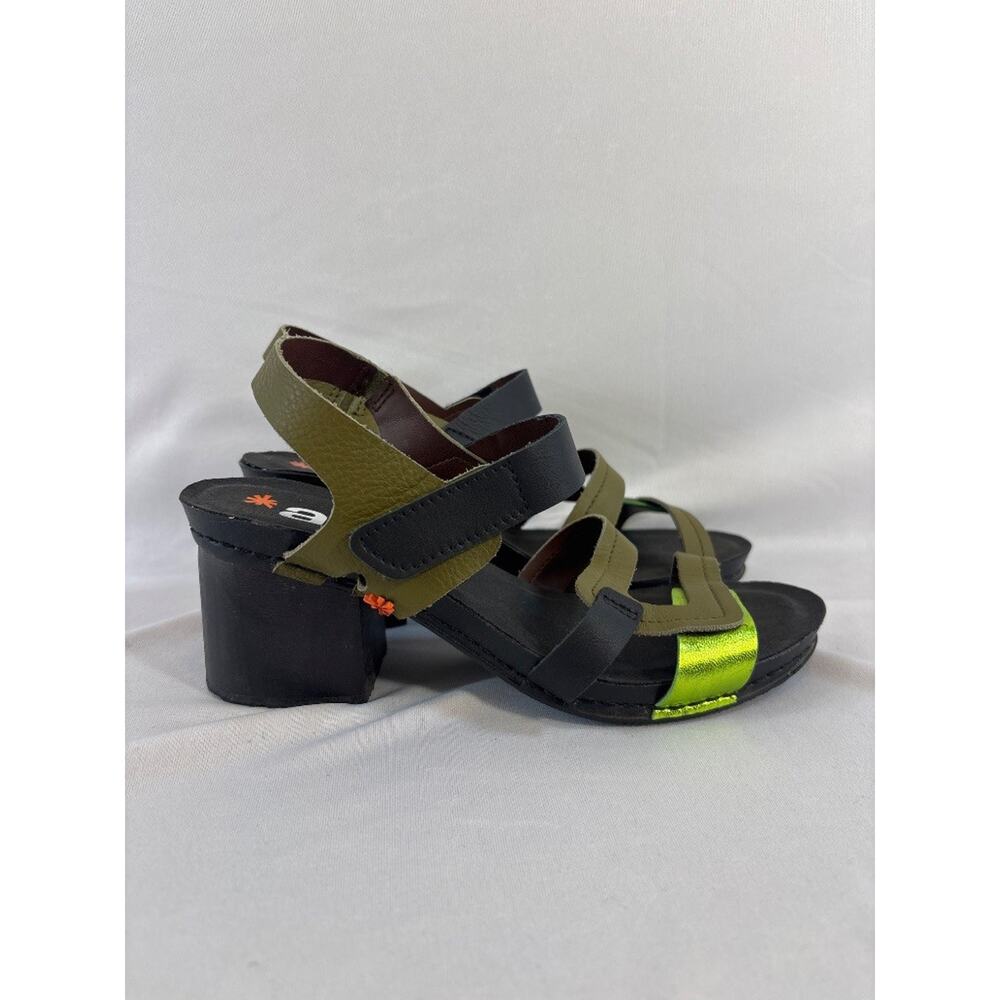 The Art Company 1875 Heeled Sandal Green EU 39 (8.5 to 9 US) Artsy Block Heel - Picture 3 of 8